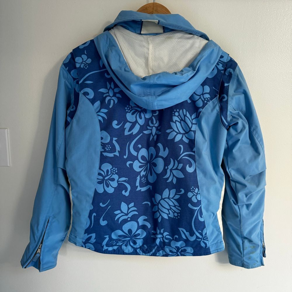 Vintage Obermeyer Ski Puffer Jacket Womens 6 Blue Floral 90s Snow Boarding‎ - Picture 5 of 16